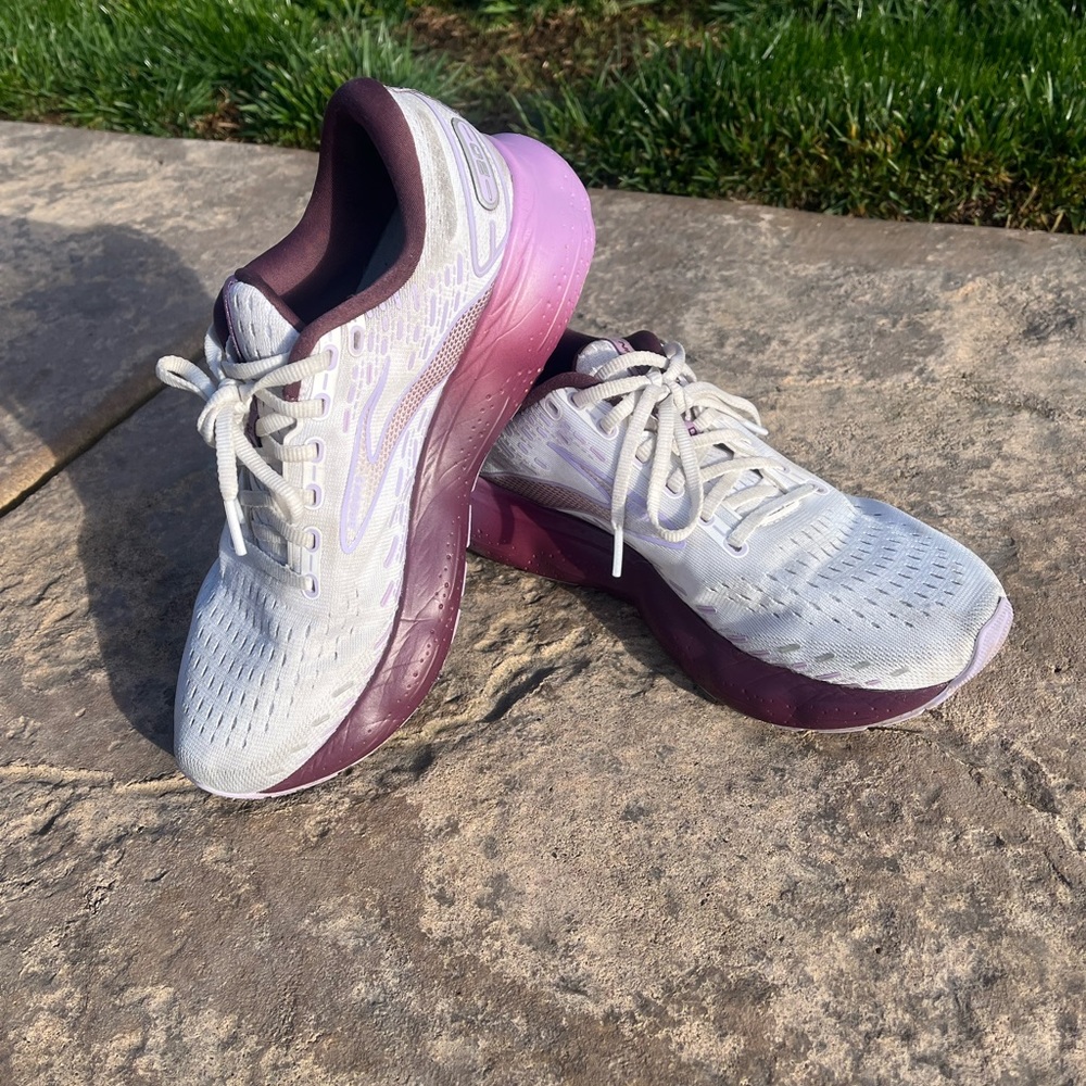 Stylish Women's White and Purple Sneakers